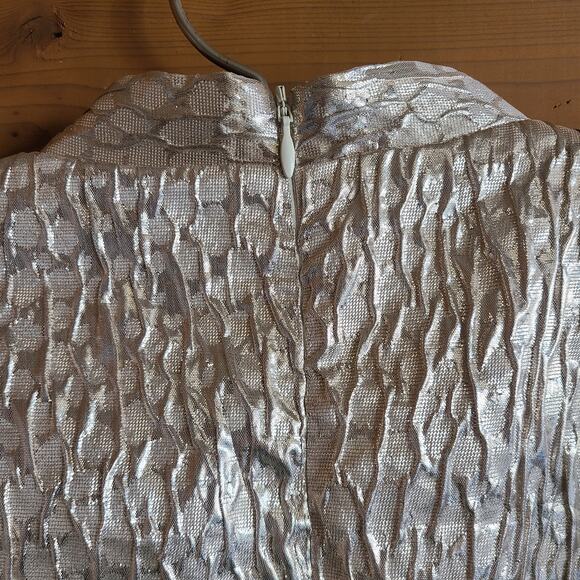 Rachel Comey Blouse Bar Textured Top Champagne 4 Metallic Crinkle Puff Sleeve - Picture 9 of 10